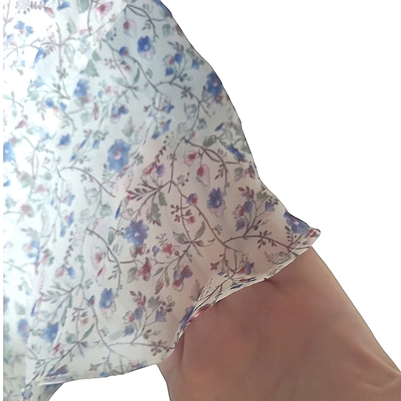 Sam Edelman Women's Ditsy Print with Gathered Front Dress Ivory Size 10 - Picture 3 of 16